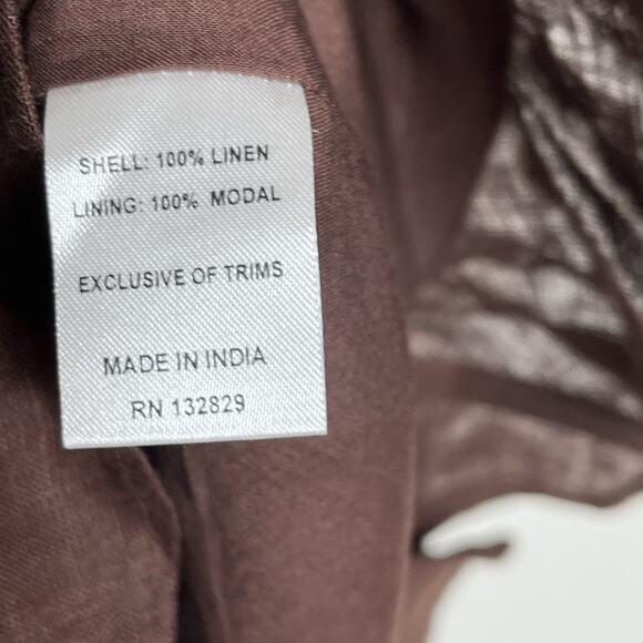 Linen Ruffled Mini Skirt Brown Womens L Tularosa Fairy Grunge Boho Romantic - Picture 4 of 5